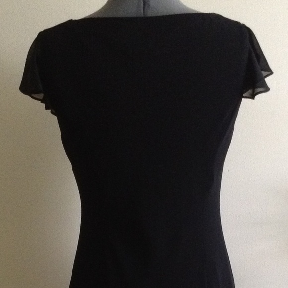 Evan-Picone Black Crepe & Chiffon Evening Dress - Picture 4 of 8